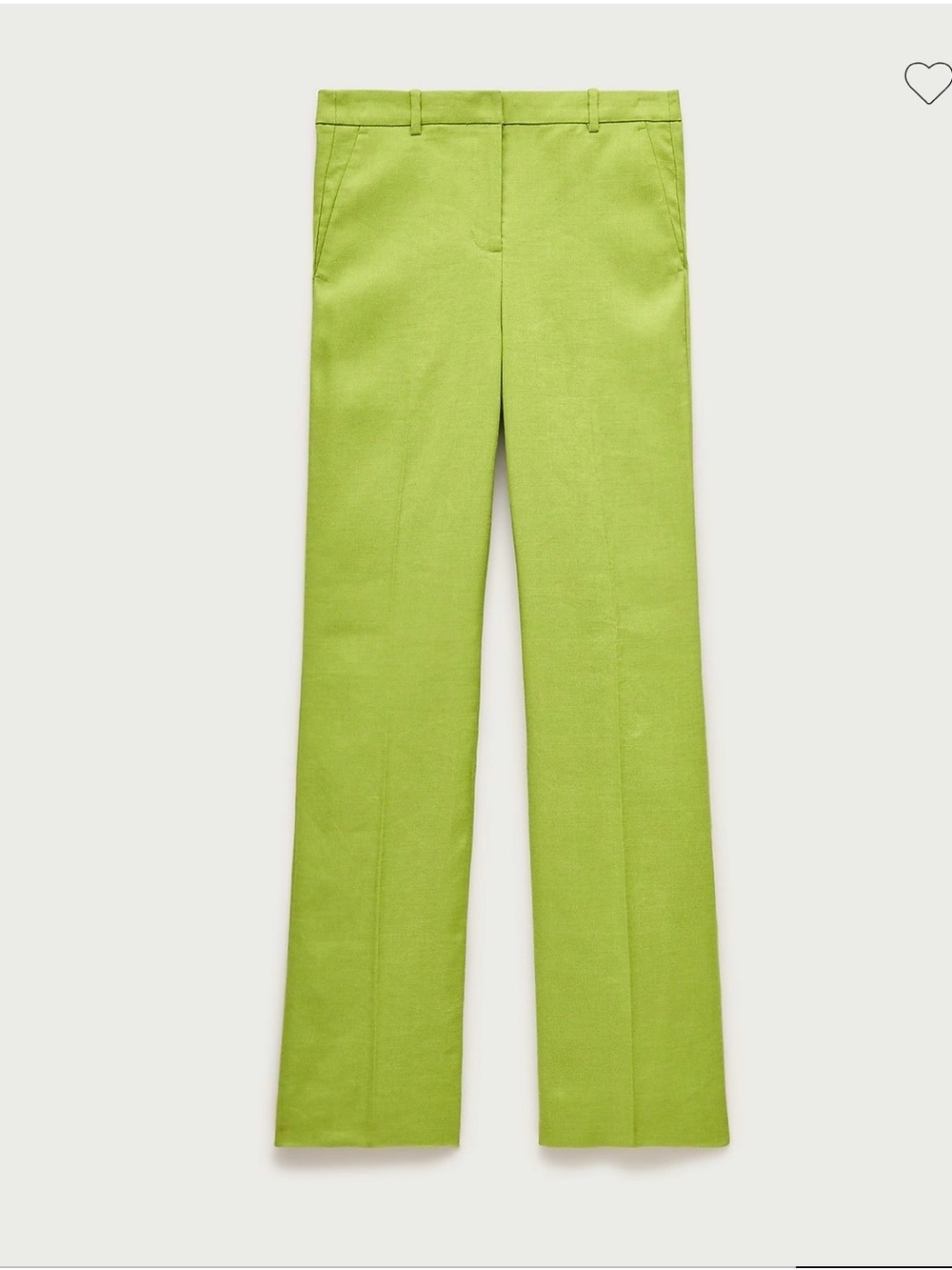 J. Crew Kaya Linen Cropped Pants in Lime, Size 4L